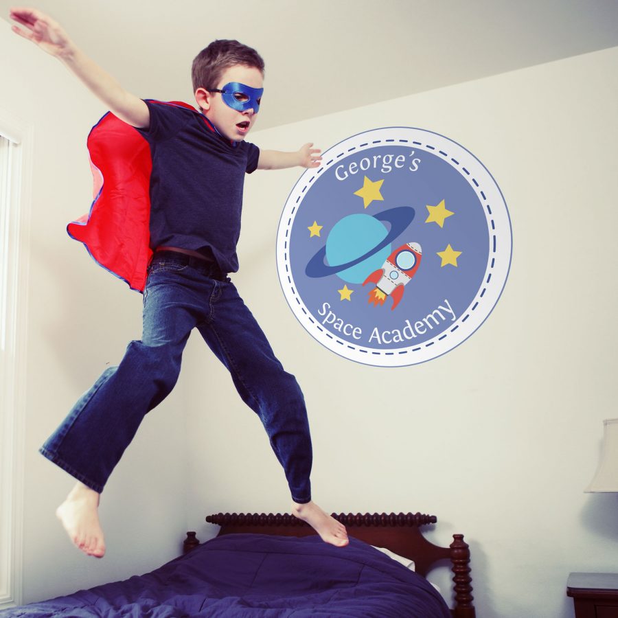 Personalised Space Academy wall sticker | Space wall stickers | Stickerscape | UK
