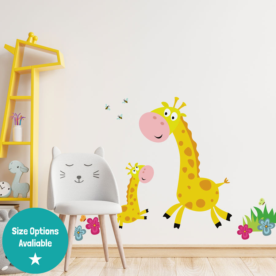Giraffe Family Wall Sticker (Large)