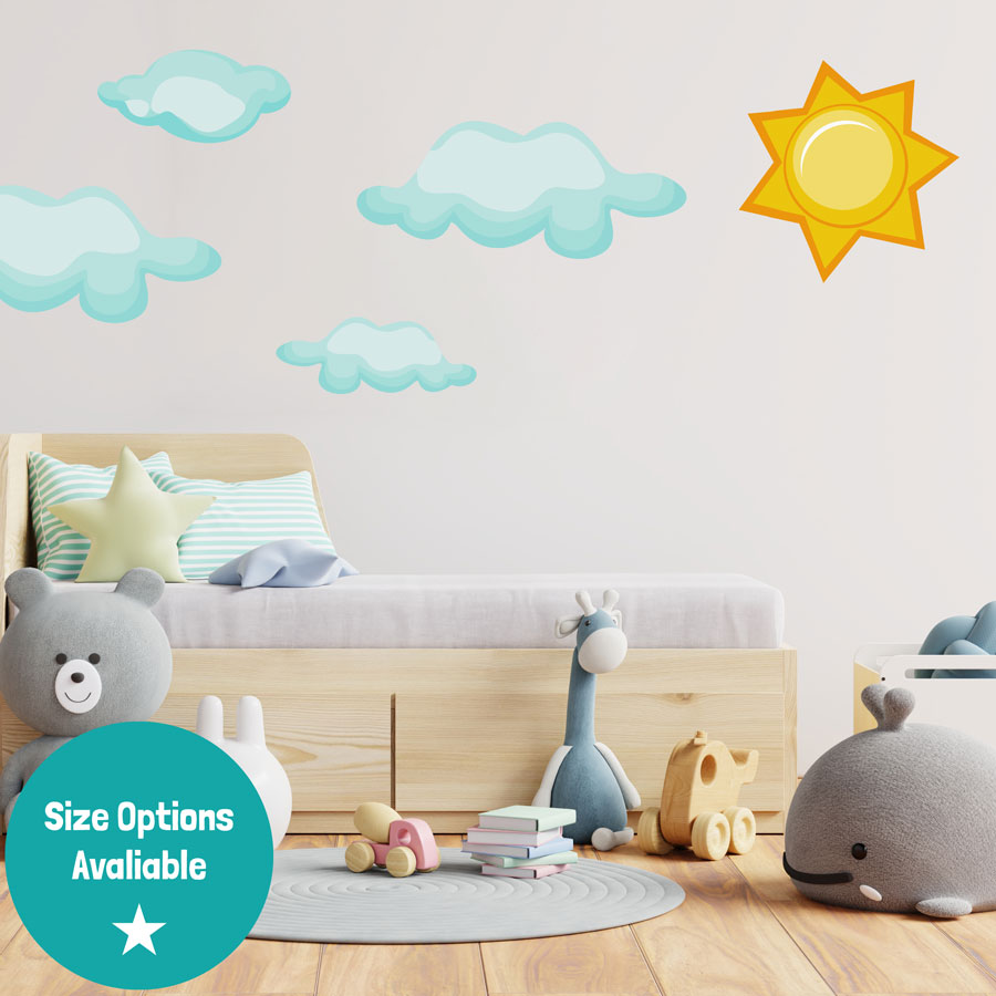 Clouds and Sun Wall Sticker (Large)