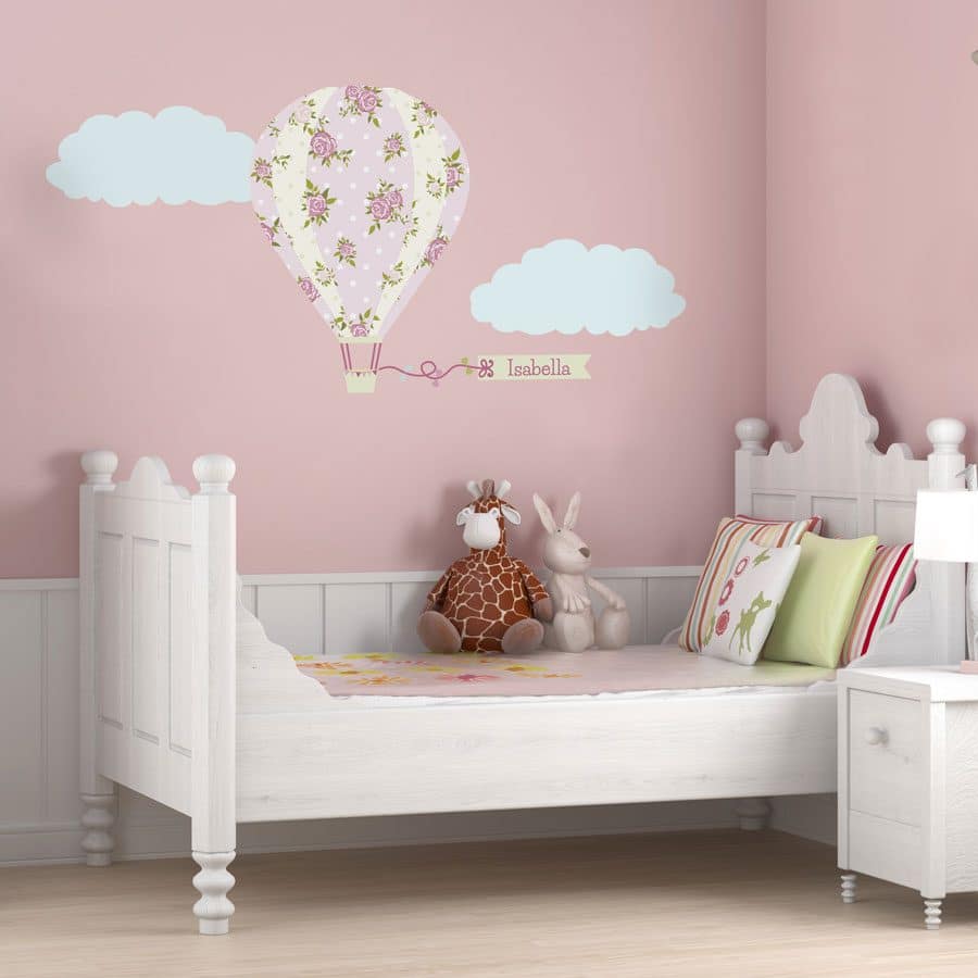 Personalised vintage hot air balloon wall sticker | Transport wall stickers | Stickerscape | UK