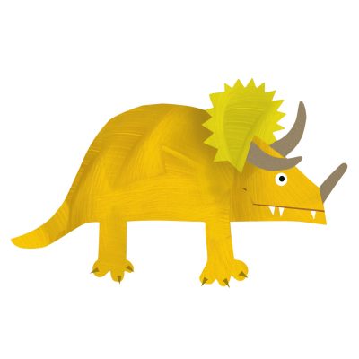 Triceratops wall sticker (Yellow) is a great little accessory to a child's room to add a dinosaur theme