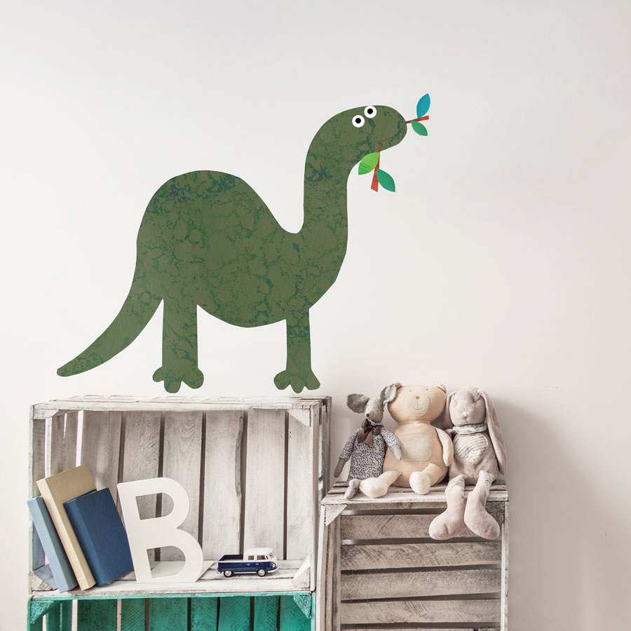 Brontosaurus wall sticker (Large - Green) is a great little accessory to a child's room to add a dinosaur theme