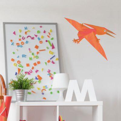 Pterodactyl wall sticker (Large - Orange) is a great little accessory to a child's room to add a dinosaur theme