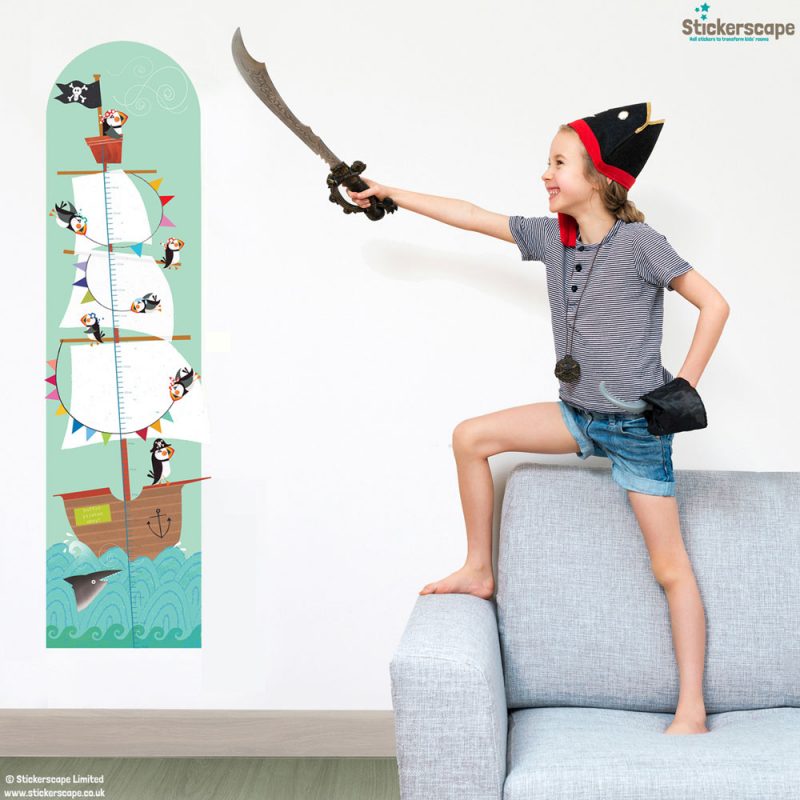 Pirate height chart wall sticker by Kali Stileman