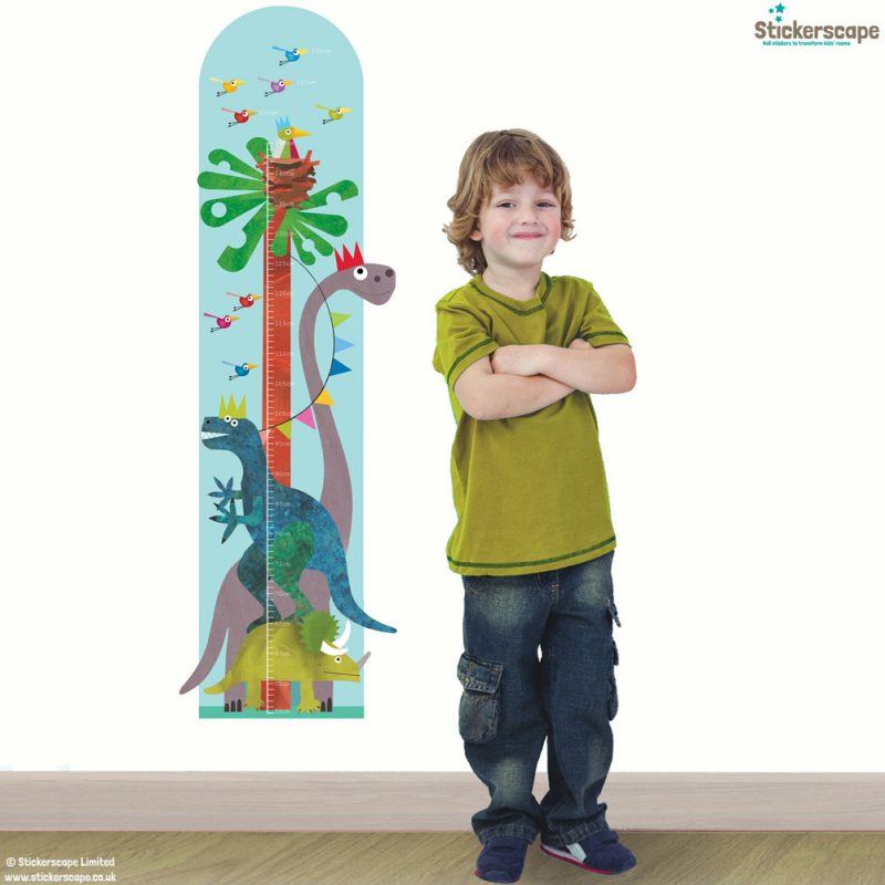 Dinosaur height chart wall sticker by Kali Stileman