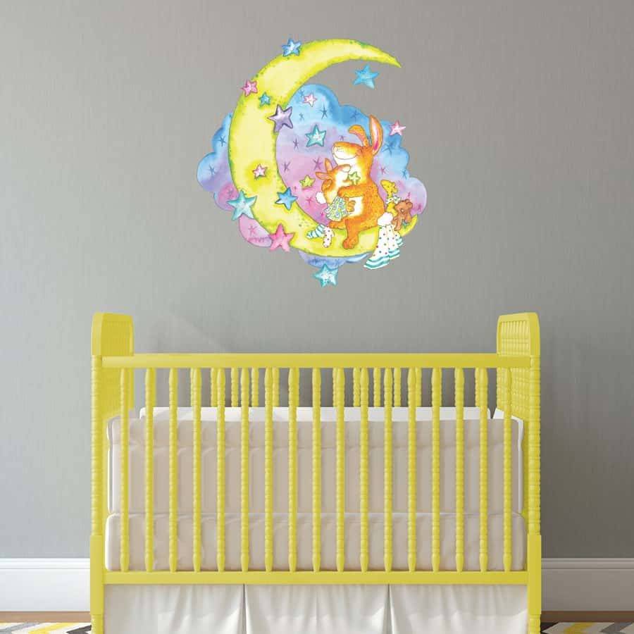 Moon rabbit wall sticker | Nursery wall stickers | Stickerscape | UK