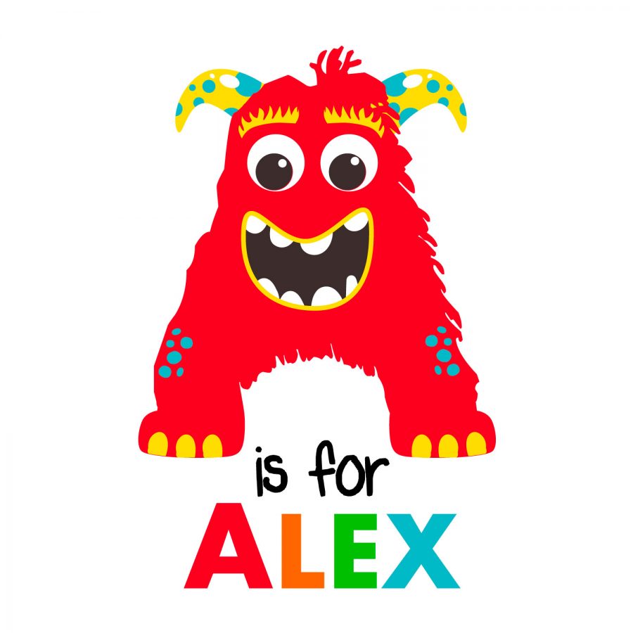 Personalised monster monogram wall sticker perfect for adding a personalised design to your little monster's bedroom or playroom!