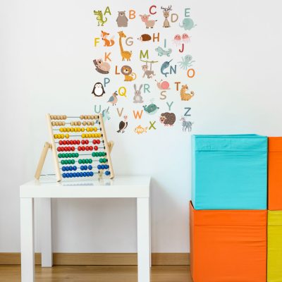 Animal alphabet wall sticker (Regular size) | Alphabet wall stickers | Stickerscape | UK