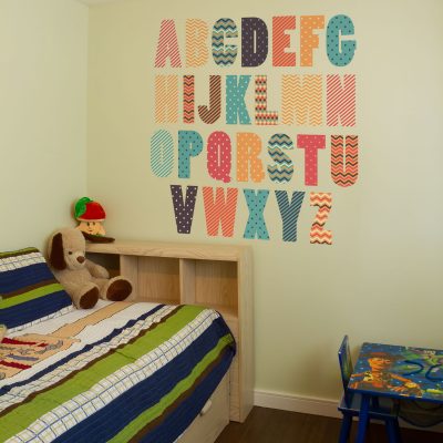 Retro alphabet wall sticker (Large size) | Alphabet wall stickers | Stickerscape | UK