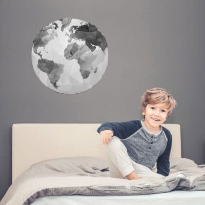 Globe wall sticker (Option 2) in large size perfect for decorating a bedroom or playroom with a travel theme