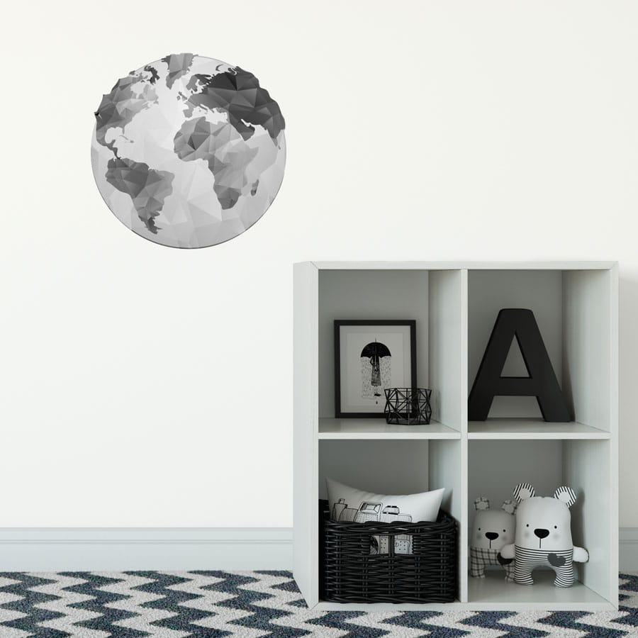 Globe wall sticker (Option 2) in large size perfect for decorating a bedroom or playroom with a travel theme