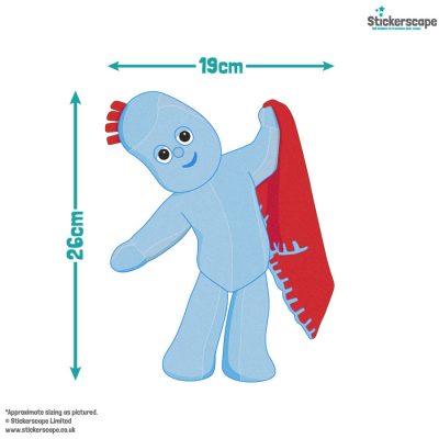 In the Night Garden Friends window sticker size guide of igglepiggle