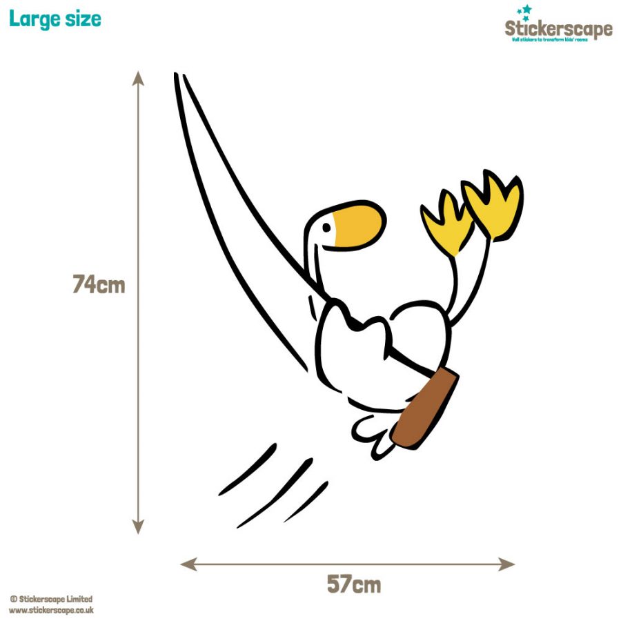 Goose on a Swing wall sticker (Large size) - Dimensions