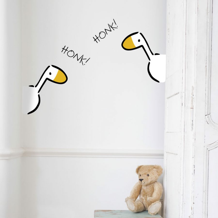 Peeking Goose wall sticker (two pack)