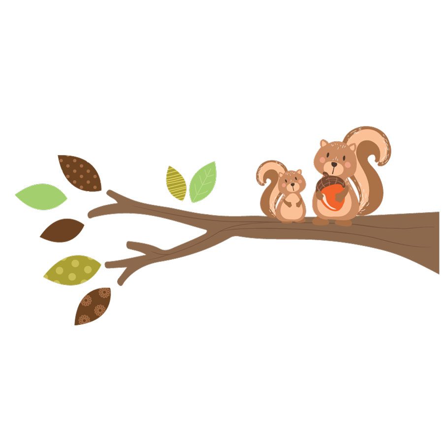 Woodland branch (left facing) wall sticker | Woodland Friends wall stickers | Stickerscape | UK
