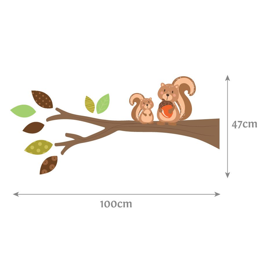 Woodland branch (left facing) wall sticker | Woodland Friends wall stickers | Stickerscape | UK