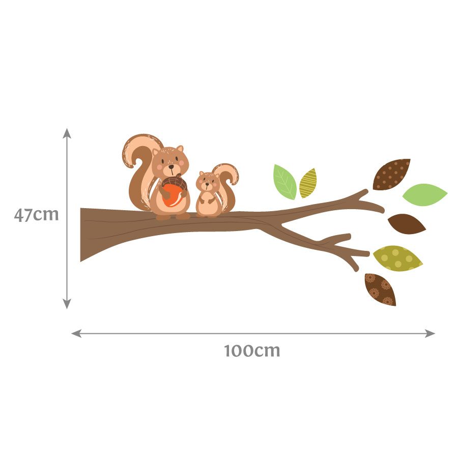 Woodland branch (right facing) wall sticker | Woodland Friends wall stickers | Stickerscape | UK