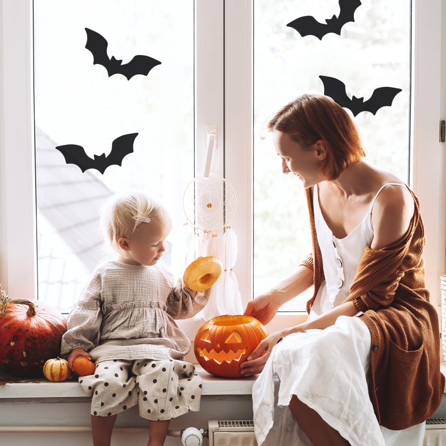 Bat window sticker pack (Option 2) is a perfect way to decorate your home with a Halloween theme