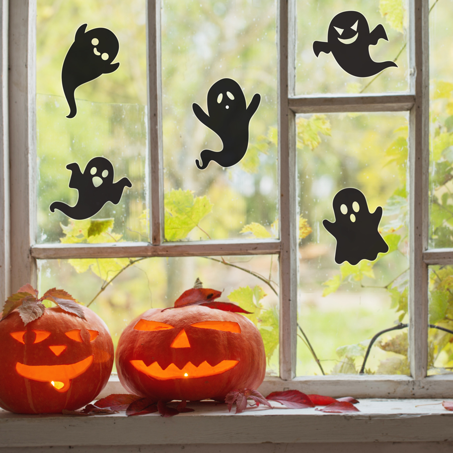 spooky sticker Halloween Window Sticker lockdown window sticker decoration ghost vinyl sticker Ghost window Spooky house on hill
