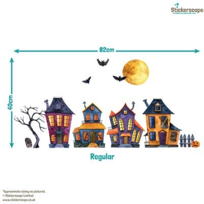 Haunted village window stickers (Regular sizing) sizing sheet Halloween window stickers