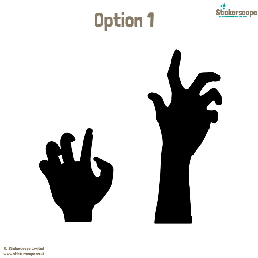 Creepy hands window stickers (Option 1) on a white background