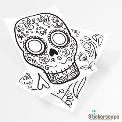 Day of the Dead Colour-in Window Stickers | Halloween Window Stickers | Stickerscape