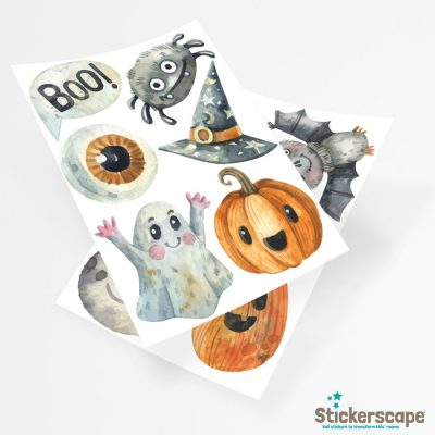 watercolour Halloween window stickers, halloween window stickers