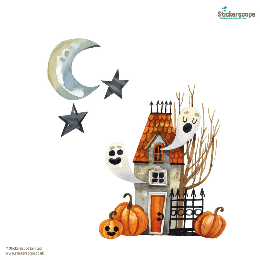 haunted house window sticker, halloween window stickers