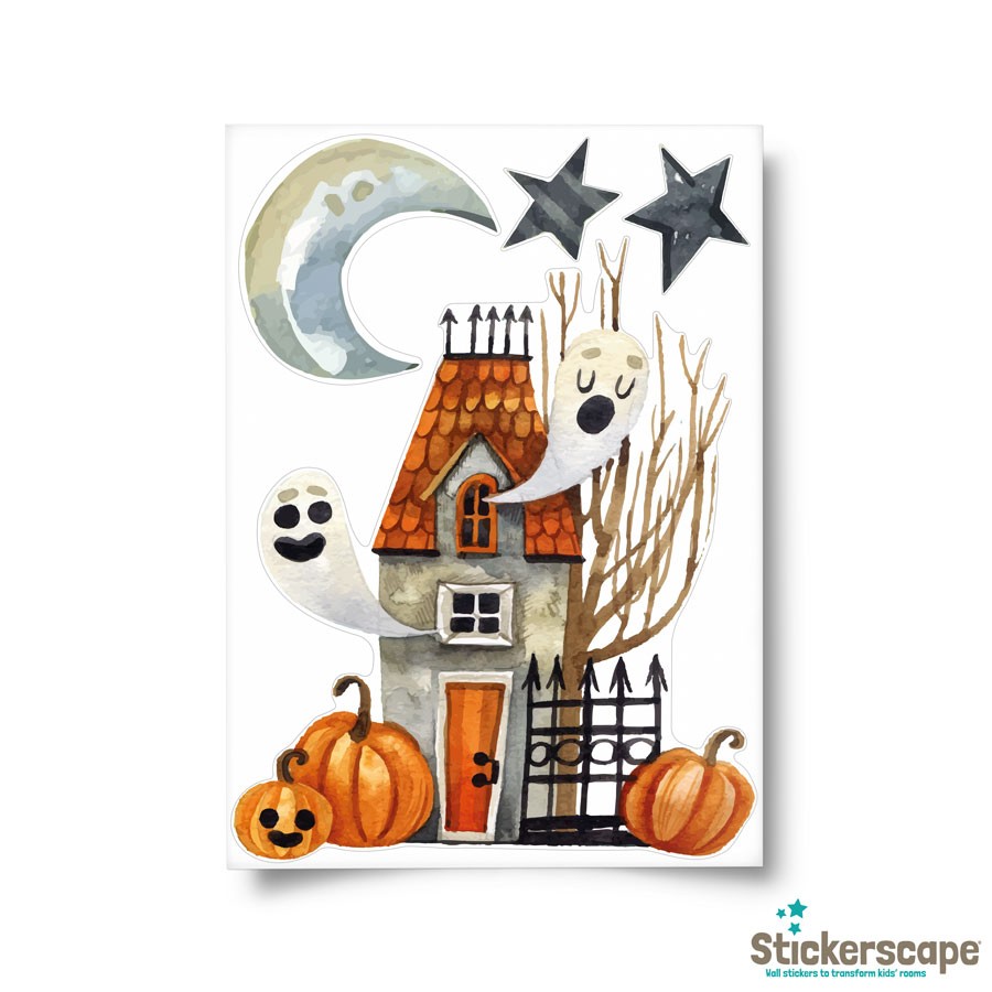 haunted house window sticker, halloween window stickers