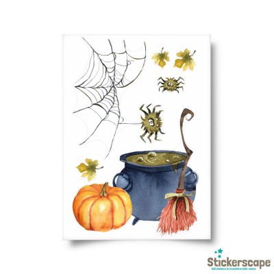 Spider Web and Cauldron Window Sticker | Halloween Window Stickers | Stickerscape