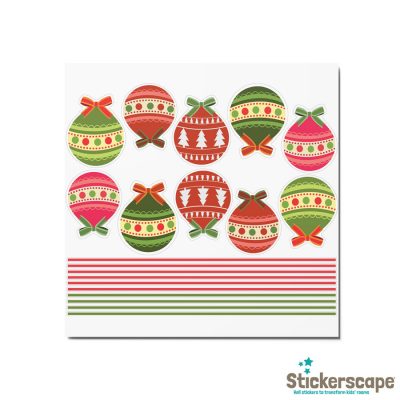 Christmas Bauble Window Stickers (Option 1) | Christmas Window Stickers | Stickerscape