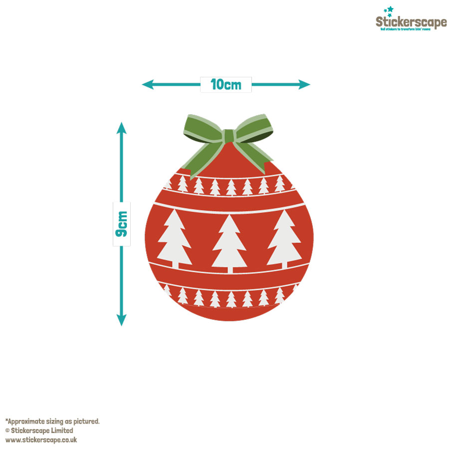 Christmas Bauble Window Stickers (Option 1) | Christmas Window Stickers | Stickerscape