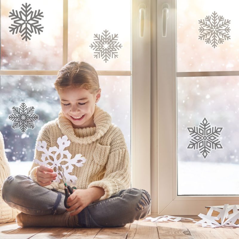 Snowflake window stickers (Option 1) perfect for decorating your windows this Christmas