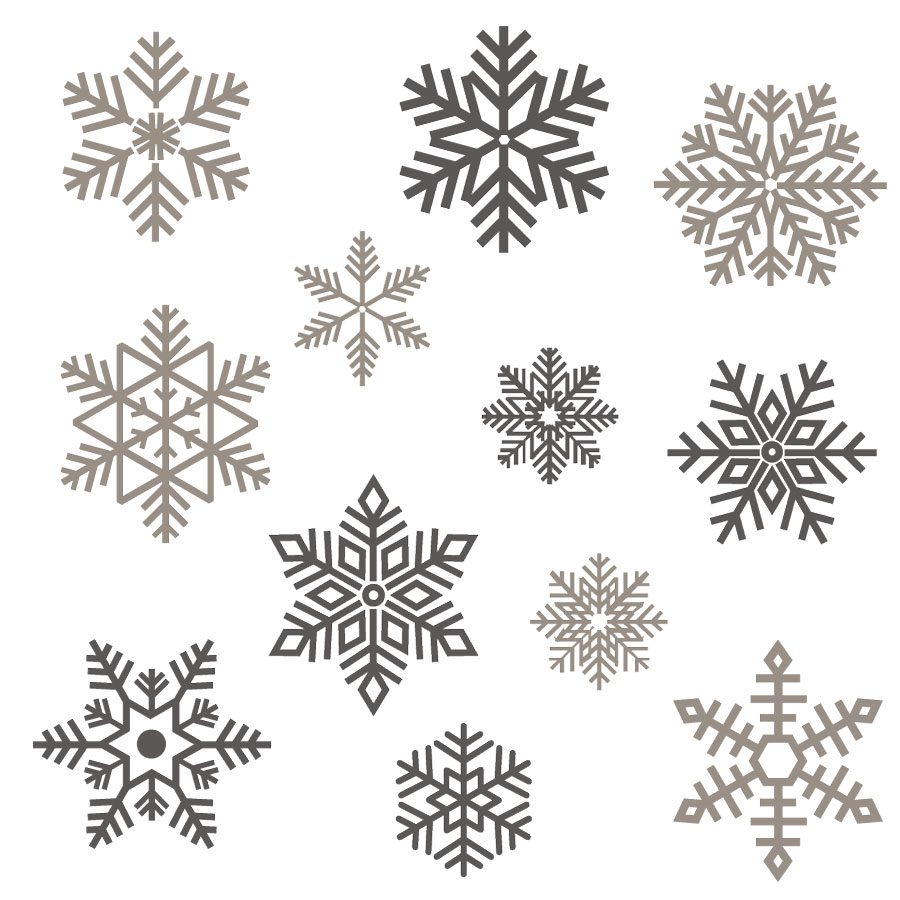 Snowflake window stickers (Option 1) on a white background