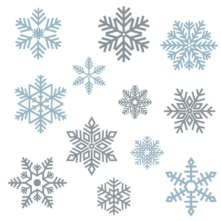 Snowflake window stickers (Option 2) on a white background