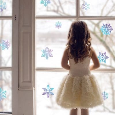 Watercolour snowflake window stickers (Option 2) perfect way to decorate your windows this Christmas