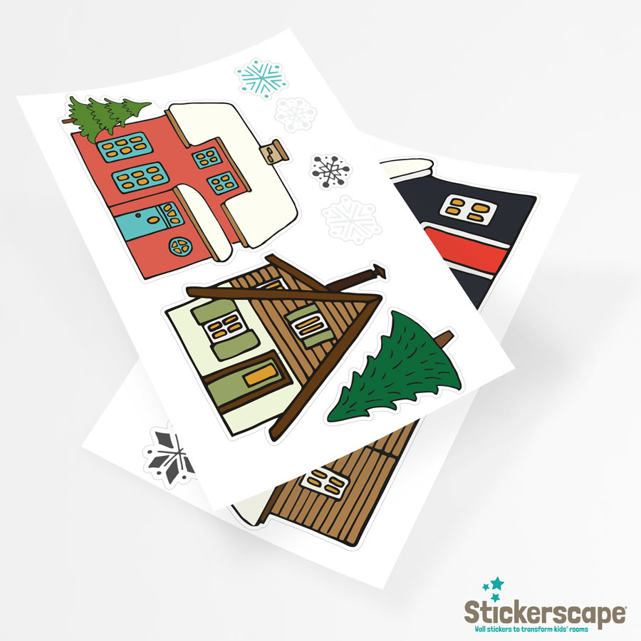Christmas Village Window Sticker | Christmas Window Stickers | Stickerscape