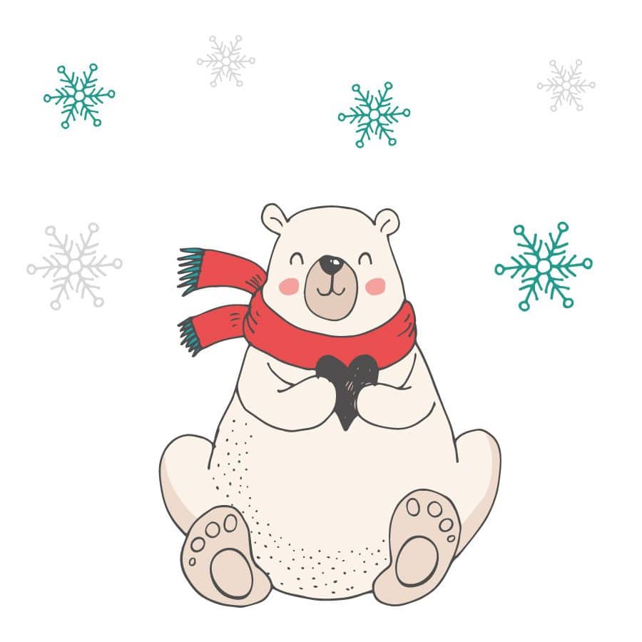 Polar bear with snowflakes window sticker perfect accessory for Christmas for your little ones windows