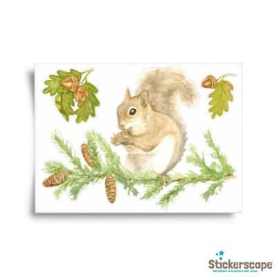 Winter Squirrel Window Sticker (Option 1) | Christmas Window Stickers | Stickerscape