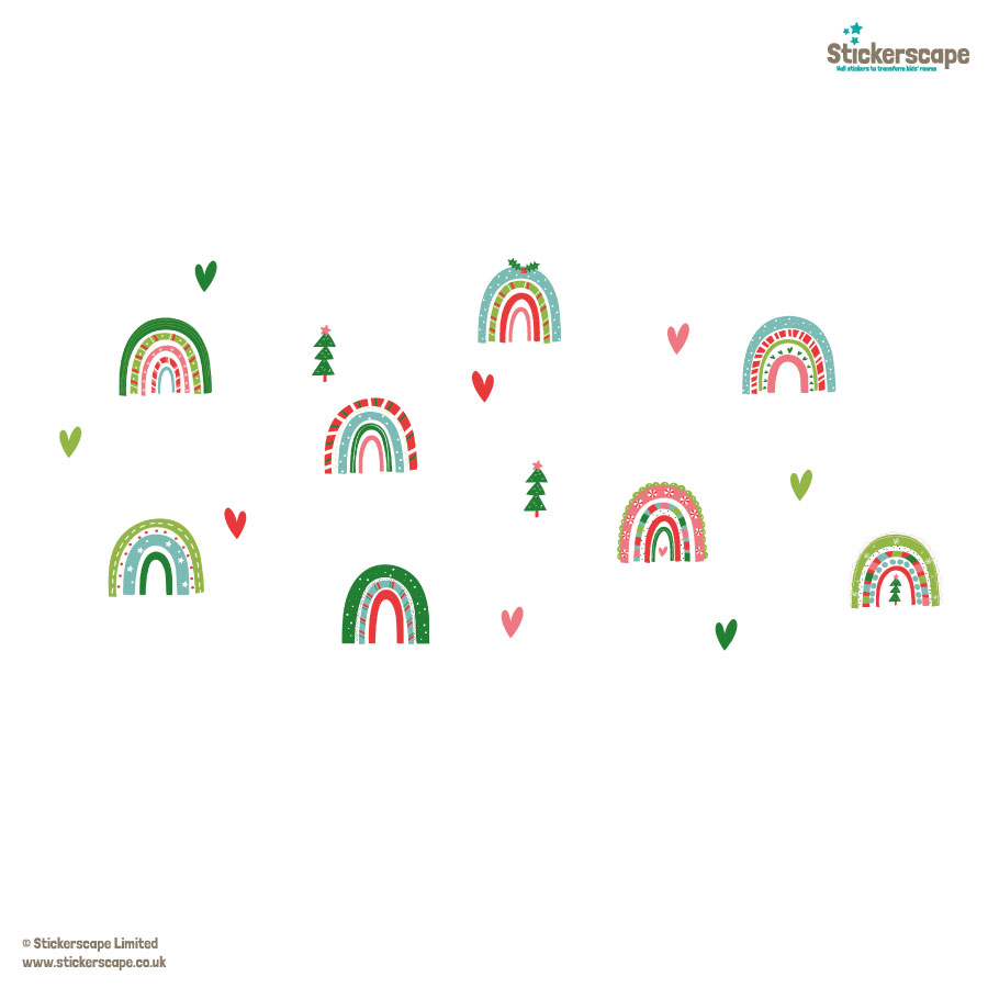 Festive Rainbow Window Stickers | Christmas Window Stickers | Stickerscape