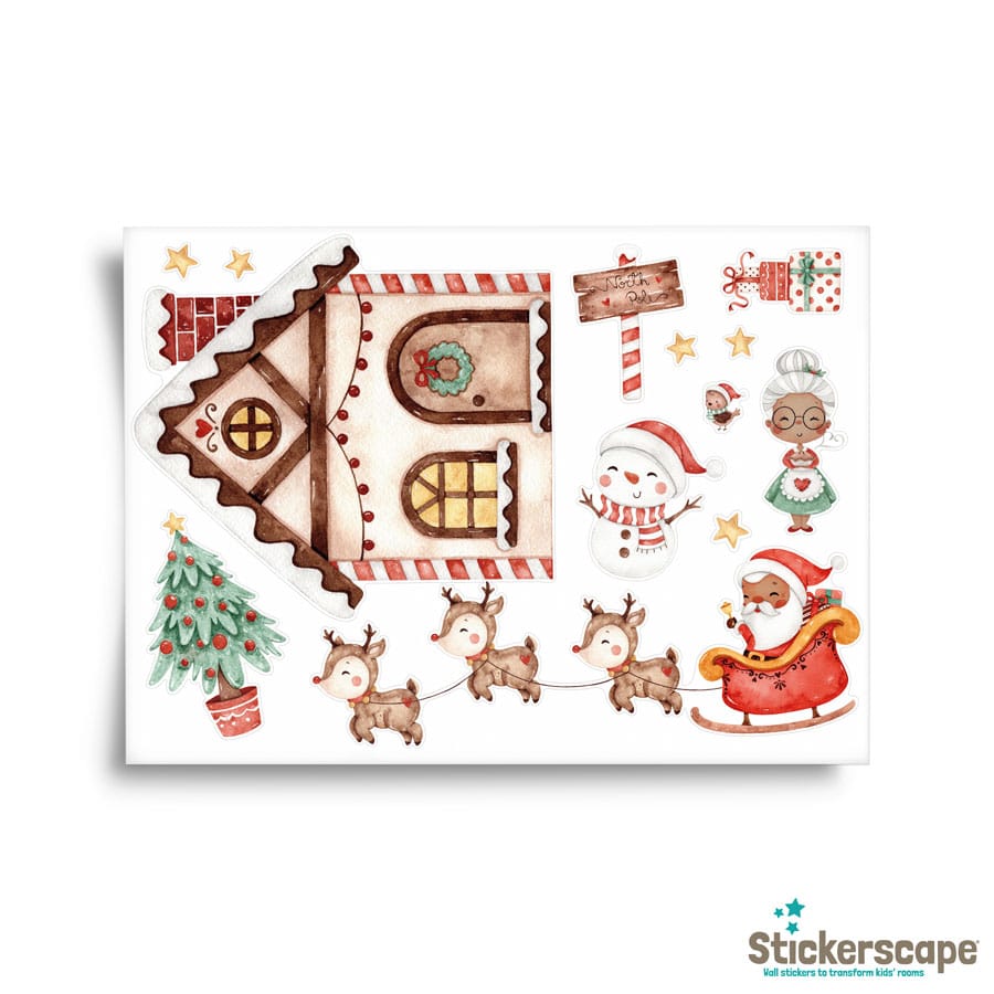 Santa's Home Window Sticker | Christmas Window Stickers | Stickerscape