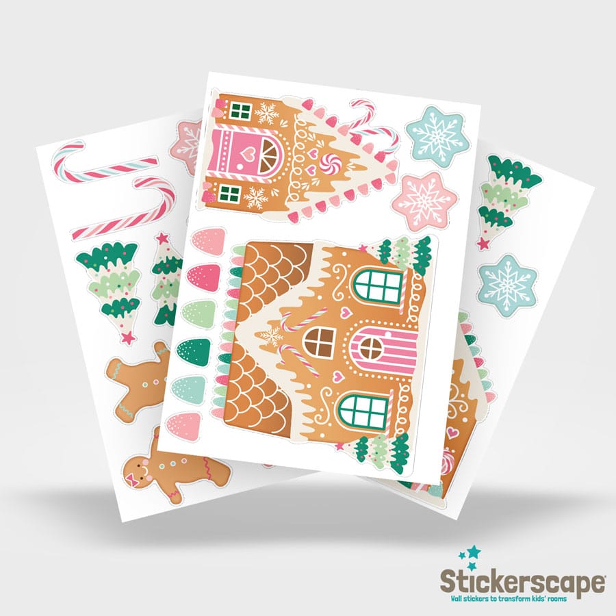 Christmas Gingerbread Village Window Sticker Pack | Christmas Window Stickers | Stickerscape