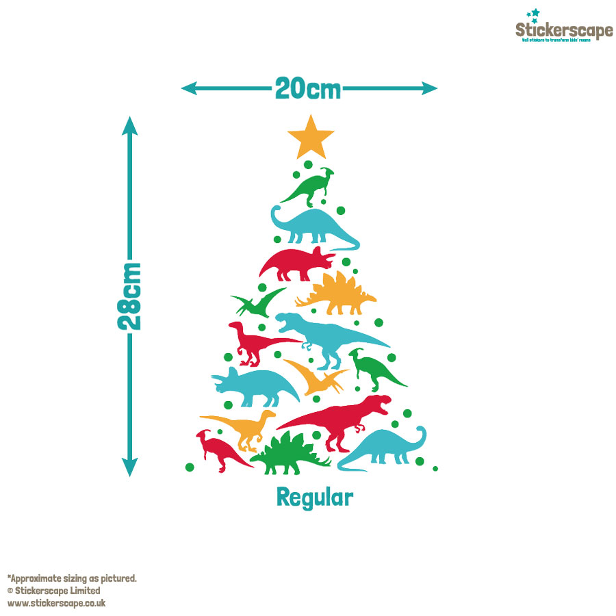 Dinosaur Tree Window Sticker | Christmas Window Stickers | Stickerscape