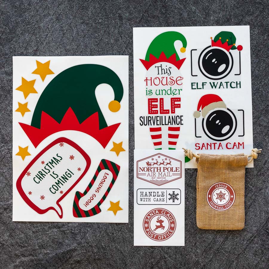 Elf on the Shelf Accessory Pack| Christmas Window Stickers | Stickerscape