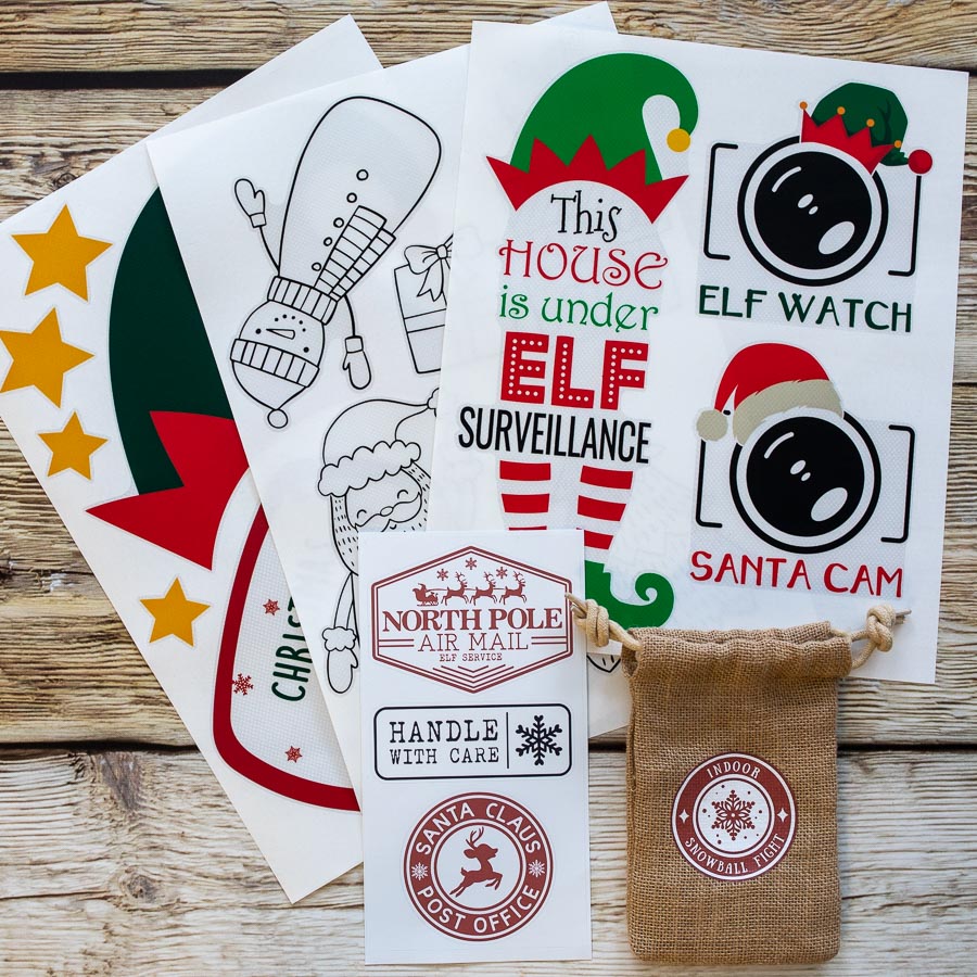 Elf on the Shelf Accessory Pack| Christmas Window Stickers | Stickerscape