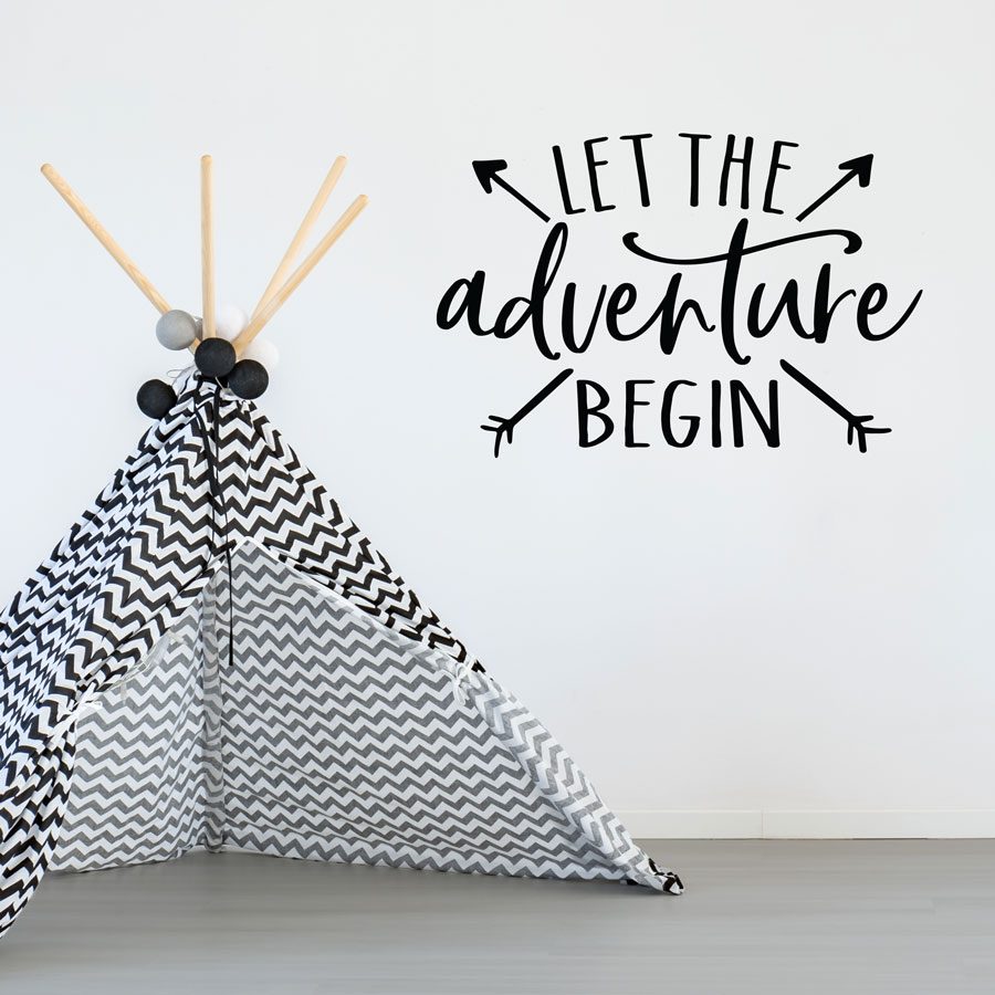 Adventure begins wall sticker | Quote wall stickers | Stickerscape | UK