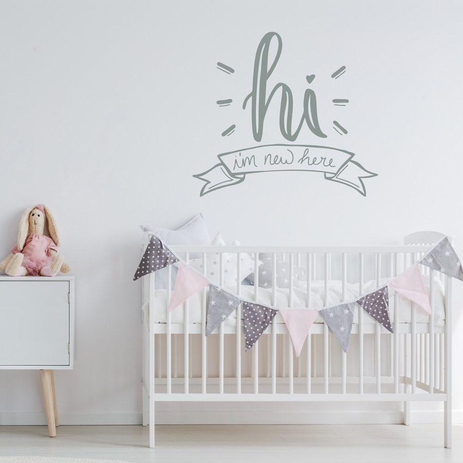 Hi I'm New Here wall sticker quote | Quote wall stickers | Stickerscape | UK