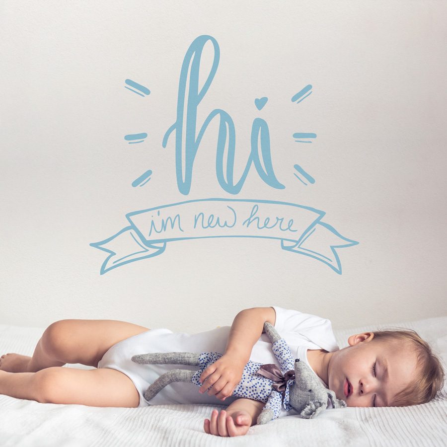 Hi I'm New Here wall sticker quote | Quote wall stickers | Stickerscape | UK