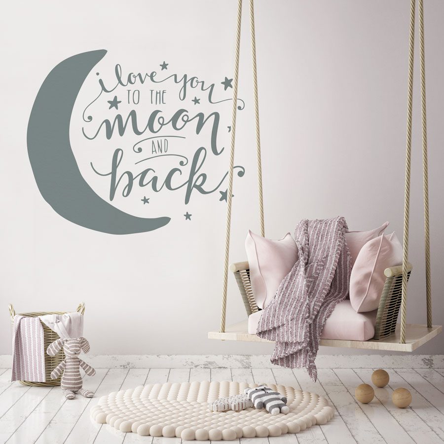 To the moon and back wall sticker | Quote wall stickers | Stickerscape | UK