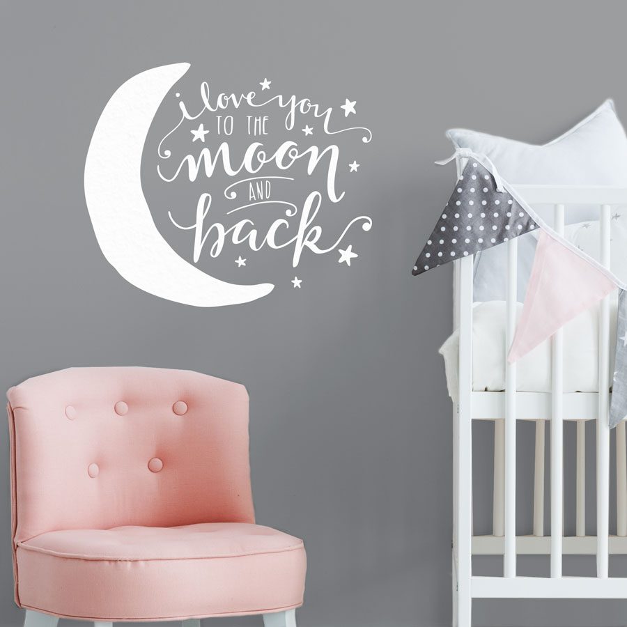 To the moon and back wall sticker | Quote wall stickers | Stickerscape | UK